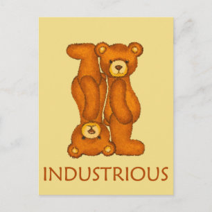 Bible Bears ~ Industrious Scripture Postcard