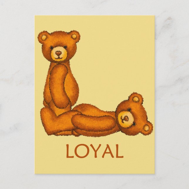 Bible Bears ~ Loyal Scripture ~ Flashcards Postcard (Front)