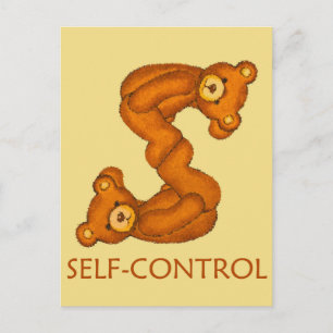 Bible Bears ~ Self-Control Scripture ~ Flashcard Postcard