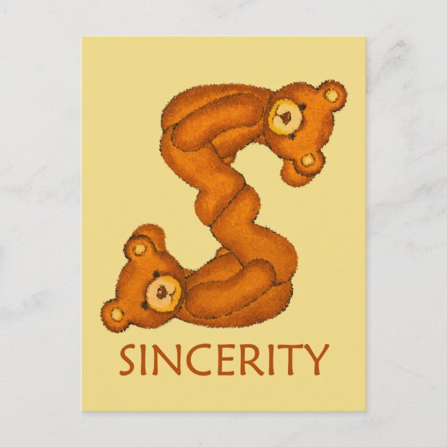 Bible Bears ~ Sincerity Scripture ~ Flashcard Postcard (Front)