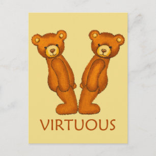 Bible Bears ~ Virtuous Scripture ~ Flashcard Postcard