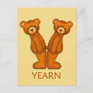 Bible Bears ~ Yearn Scripture ~ Flashcard Postcard