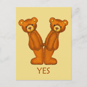 Bible Bears ~ Yes Scripture ~ Flashcard Postcard