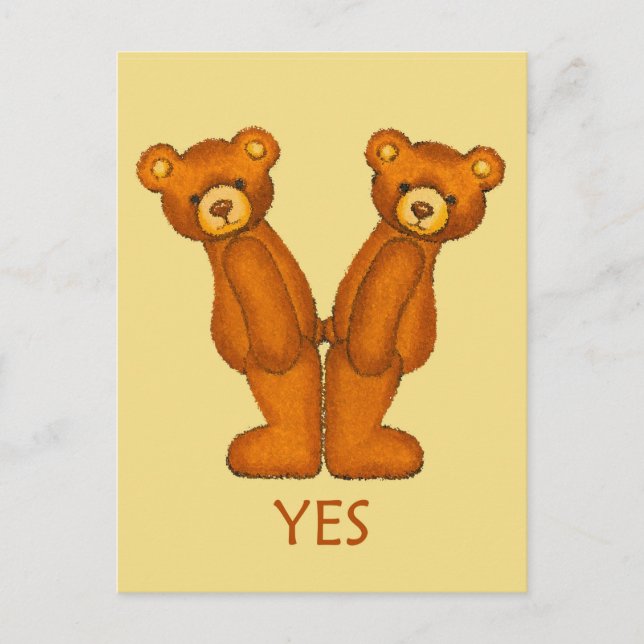 Bible Bears ~ Yes Scripture ~ Flashcard Postcard (Front)