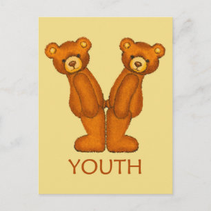 Bible Bears ~ Youth Scripture ~ Flashcard Postcard