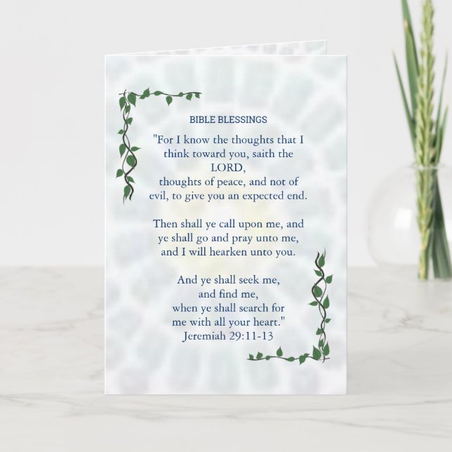 BIBLE BLESSINGS Jeremiah 29 Promise Card (Front)