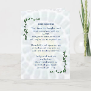 BIBLE BLESSINGS Jeremiah 29 Promise Card