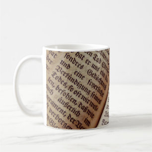 Bible book page writing texture coffee mug