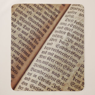 Bible book page writing texture sherpa blanket