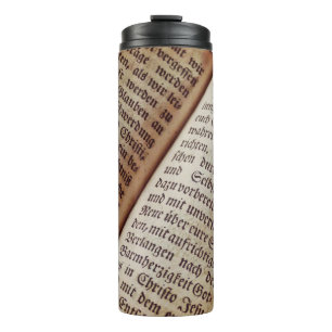 Bible book page writing texture thermal tumbler
