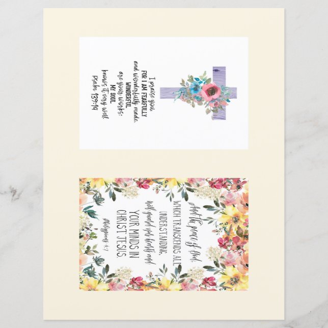 Bible cards 4x6 on paper sheet (Front)