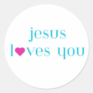 Bible Christian gift idea - Jesus Loves you Classic Round Sticker