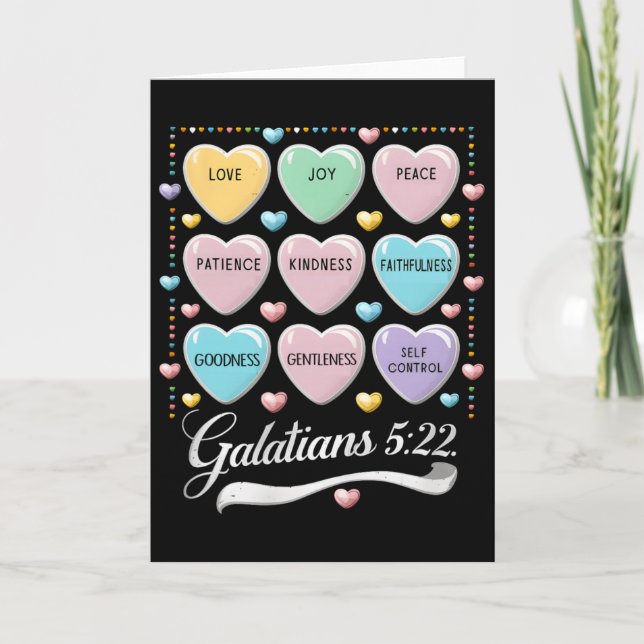 Bible Christian Valentine Galatians 5 22 Conversat Card (Front)