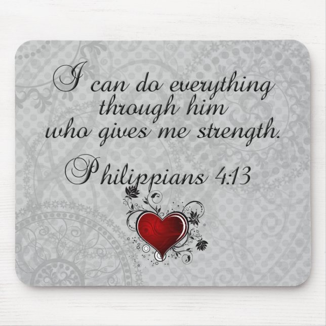 Bible Christian Verse Philippians 4:13 Mouse Mat (Front)
