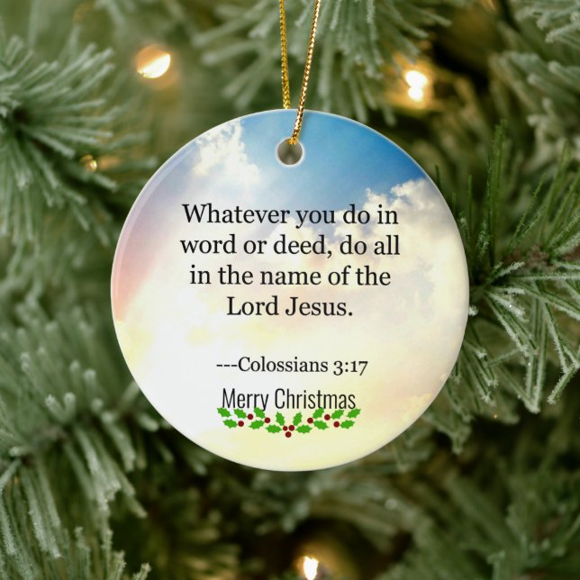 Bible - Colossians3:17,  Ceramic Tree Decoration (Tree)