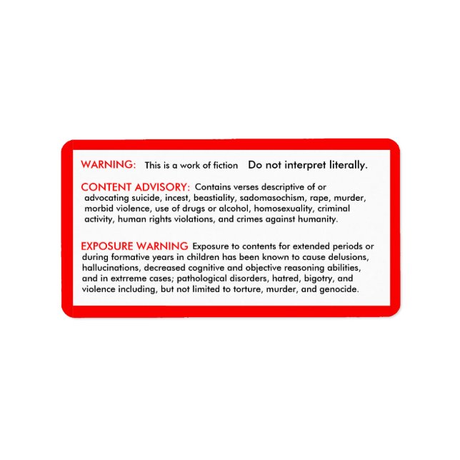 Bible Disclaimer Stickers (Front)