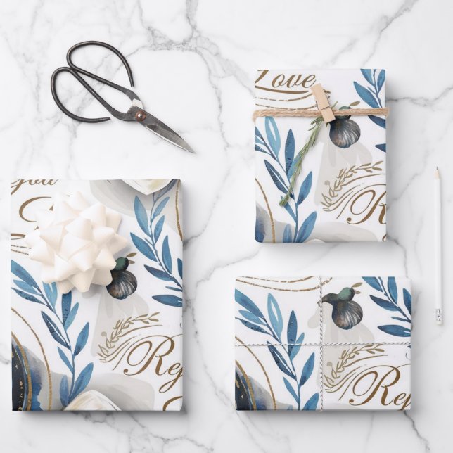 Bible & Dove: Faith in Action Wrapping Paper Sheet (Front)