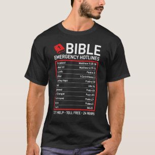 Bible Emergency Hotline Numbers Cool Christian T-Shirt