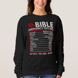 Bible Emergency Numbers Christian Bible & Jesus Sweatshirt