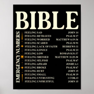 Bible Emergency Numbers - Funny Christian Bible &a Poster