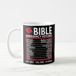 Bible Emergency Numbers Funny Christian Bible & J Coffee Mug