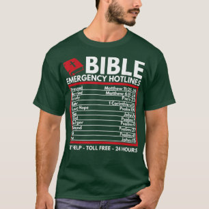 Bible Emergency Numbers Funny Christian Bible & Je T-Shirt