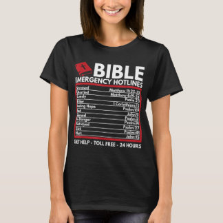 Bible Emergency Numbers Funny Christian Bible & Je T-Shirt