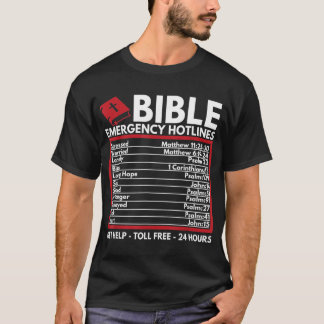 Bible Emergency Numbers Funny Christian Bible & Je T-Shirt