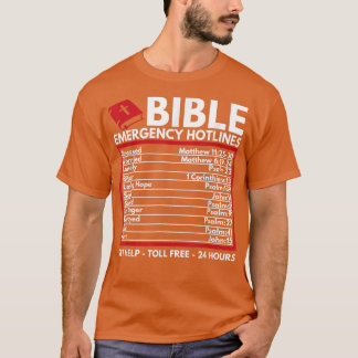 Bible Emergency Numbers Funny Christian Bible & Je T-Shirt