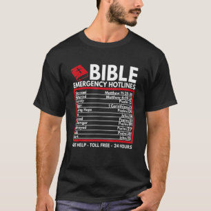 Bible Emergency Numbers  Hotline Christian Faith W T-Shirt