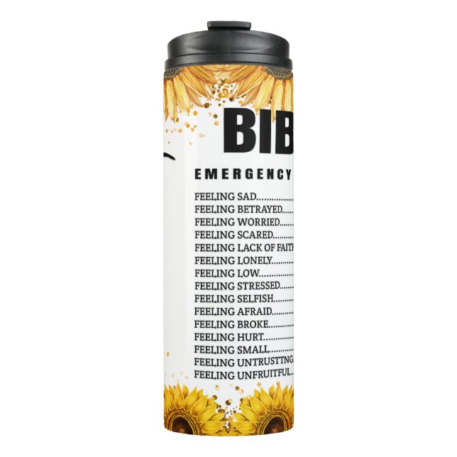 Bible Emergency Numbers Thermal Tumbler (Front)