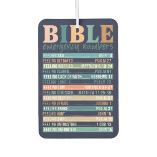 Bible Emergency Numbers Verses Car Air Freshener