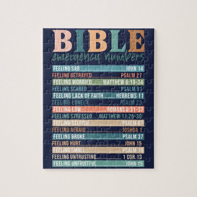 Bible Emergency Numbers Verses Jigsaw Puzzle (Vertical)