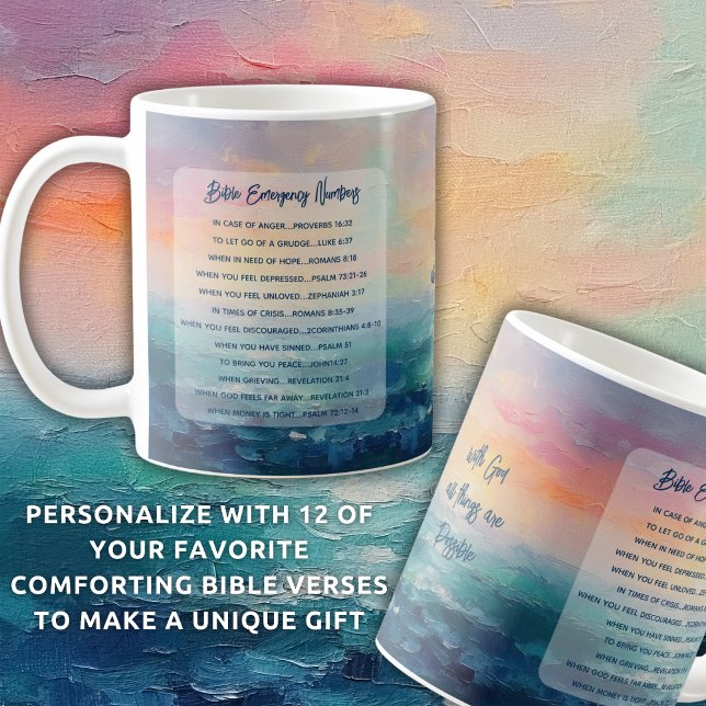 Bible Emergency Verses Personalised Christian  Coffee Mug (Creator Uploaded)