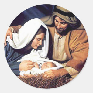 bible faith Jesus Christ inspirational pray prayer Classic Round Sticker