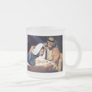bible faith Jesus Christ inspirational pray prayer Frosted Glass Coffee Mug