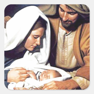 bible faith Jesus Christ inspirational pray prayer Square Sticker