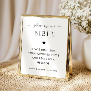 Bible Guestbook Bride Groom Prayers Wedding Sign