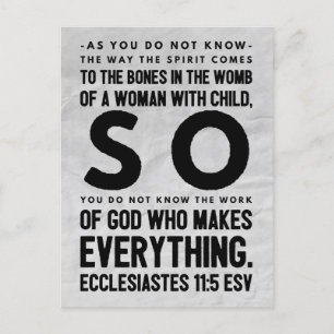 Bible Inspired Postcard - Ecclesiastes 11:5