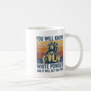 Bible Jesus Skiing Parody Funny Snowboard White Po Coffee Mug