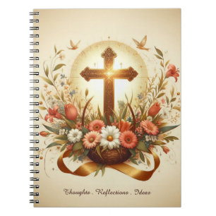 Bible Journal with Cross and Floral Accents