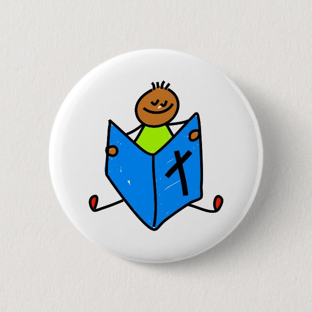 Bible Kid 6 Cm Round Badge (Front)