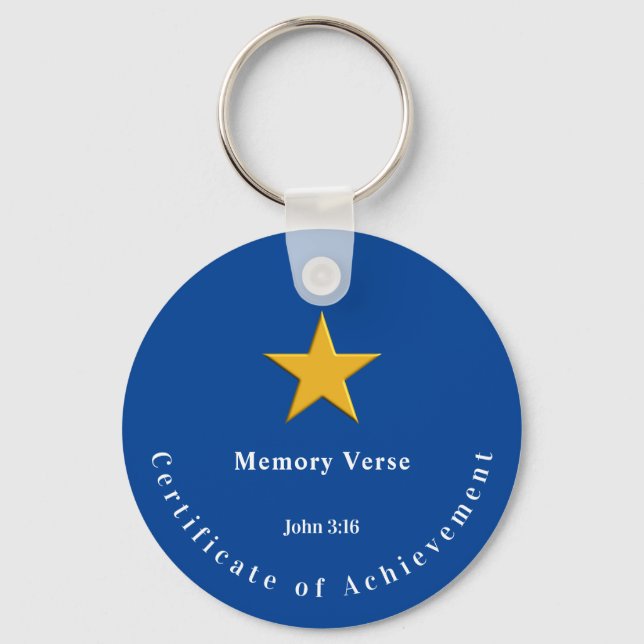 Bible Memory Verse Achievement Reward Award  Key Ring (Front)