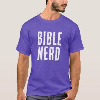 Bible Nerd Typography Funny Christian Purple T-Shirt