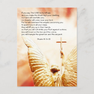 Bible passage, angel of the Lord, psalm 91 Postcard