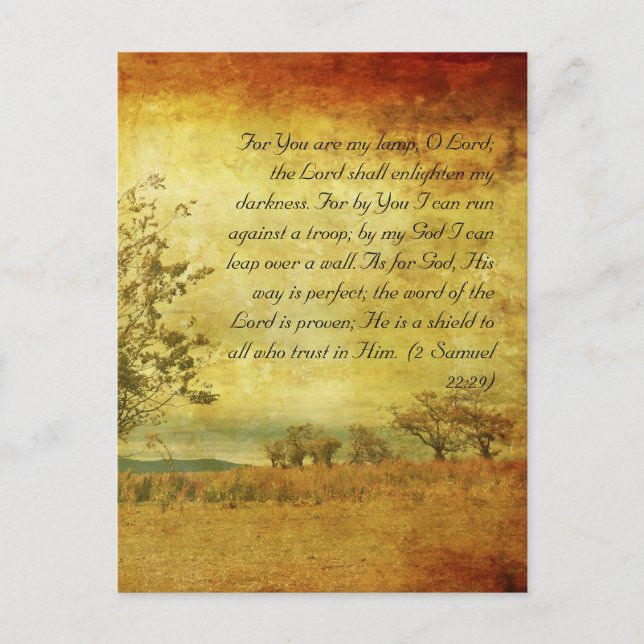 Bible passage, grunge landscape postcard (Front)