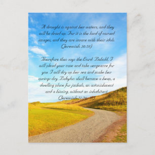 Bible passage, the road and blue sky postcard