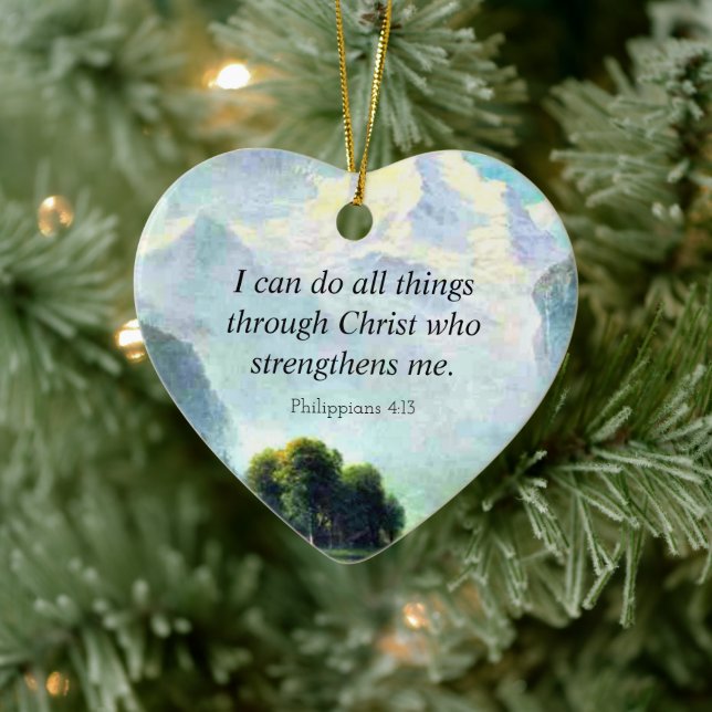 Bible, Philippians 4:13, Ceramic Tree Decoration (Tree)