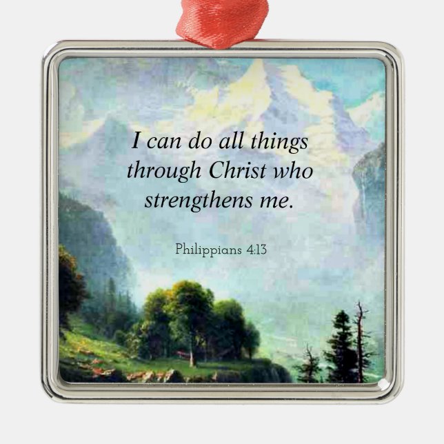 Bible, Philippians 4:13, Metal Tree Decoration (Front)