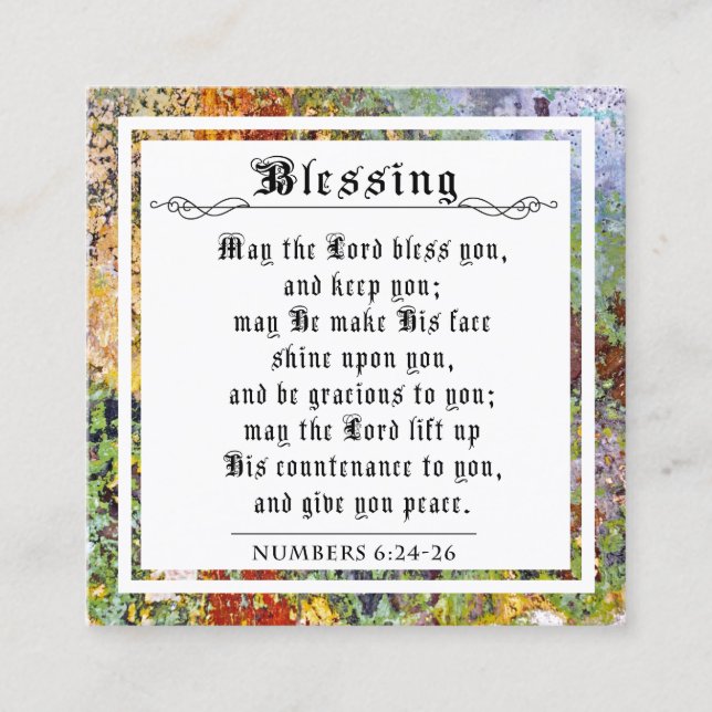 BIble Priestly Blessing Abstract Paint Note Card (Front)